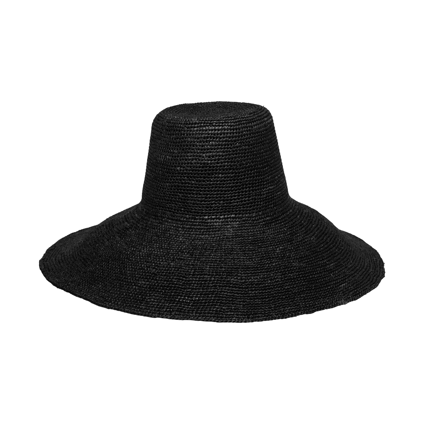 Black woven sun hat from Verona with an extra wide brim, packable and stylish