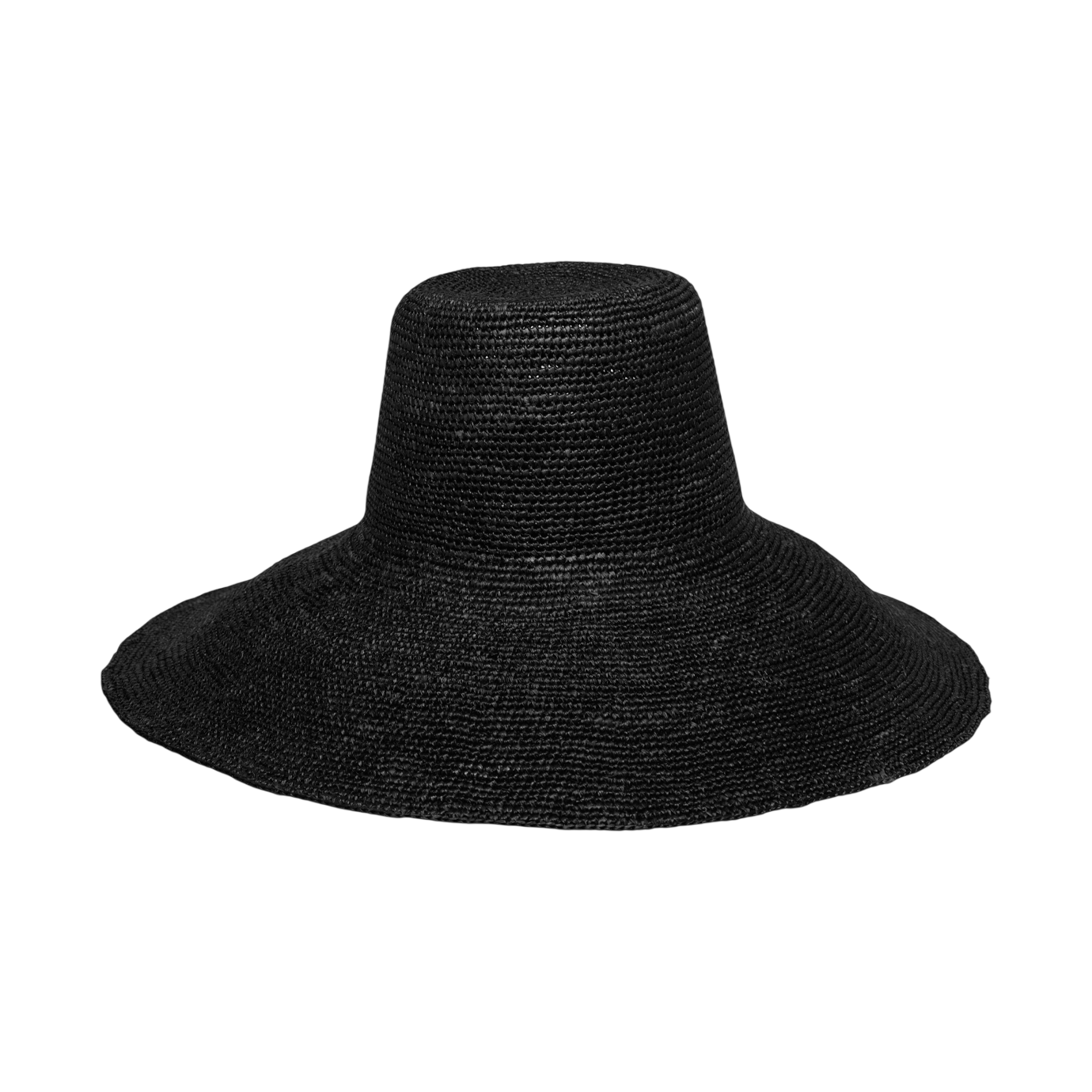 Black woven sun hat from Verona with an extra wide brim, packable and stylish