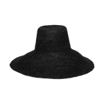 Black woven sun hat from Verona with an extra wide brim, packable and stylish