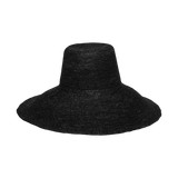 Black woven sun hat from Verona with an extra wide brim, packable and stylish