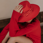 Azurra - Hat - Artesano Handcrafted Toquilla Straw Hats Red