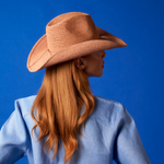 Woven Toquilla straw Cowboy Hat, Hacienda Packable, made with sustainable materials