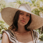 Wide brim packable straw sun hat Verona with an extra wide brim for sun protection