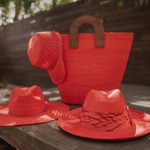 Azurra - Hat - Artesano Handcrafted Toquilla Straw Hats Red