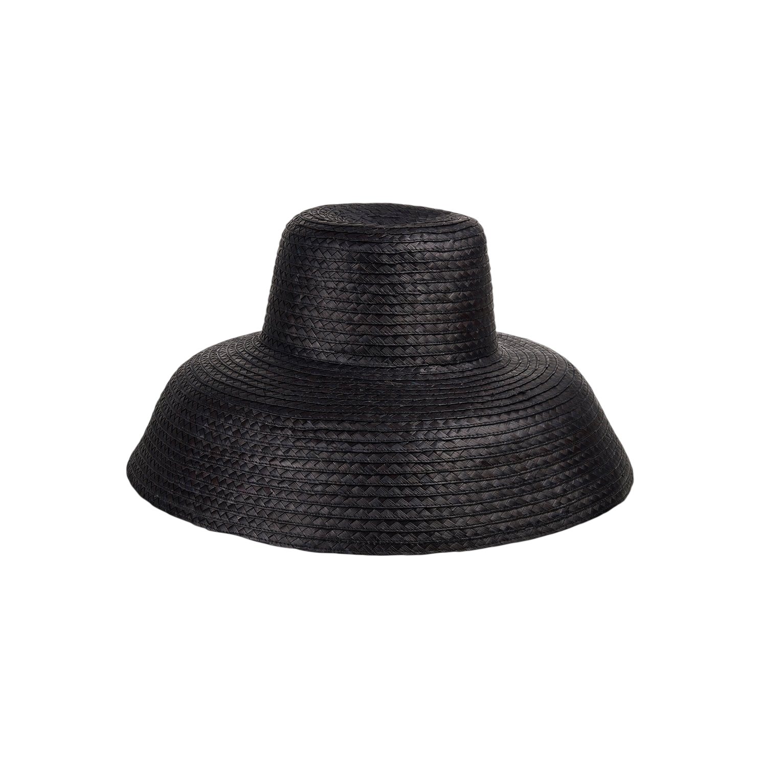 Black straw sun hat made from natural mocora straw, perfect for sunny days in Bali
