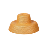 Woven straw sun hat made from natural mocora straw, perfect for sunny days in Bali