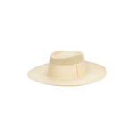 Cream-colored toquilla straw Ibiza Wide Brim hat, a genuine Panama hat for summer style