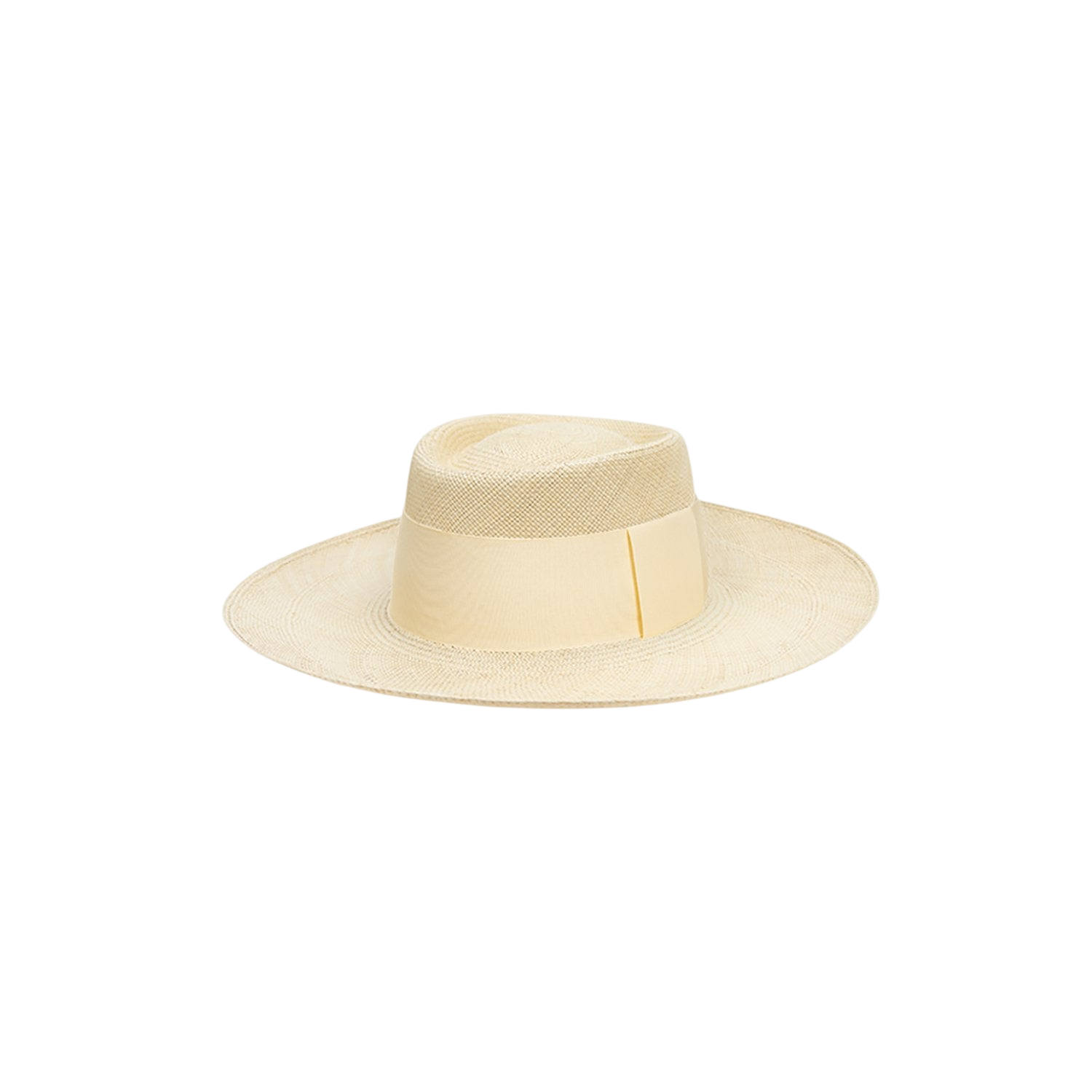 Cream-colored toquilla straw Ibiza Wide Brim hat, a genuine Panama hat for summer style