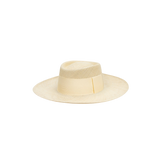 Cream-colored toquilla straw Ibiza Wide Brim hat, a genuine Panama hat for summer style