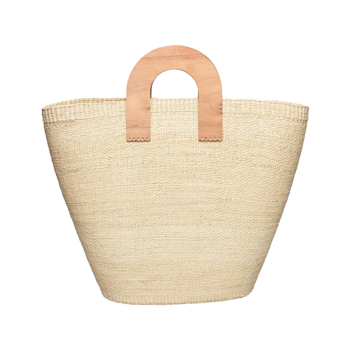 Positano Large Bag - Toquilla Straw Wood Beach Bag 