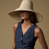 Verona Extra Wide Brim Packable Straw Sun Hat for stylish sun protection