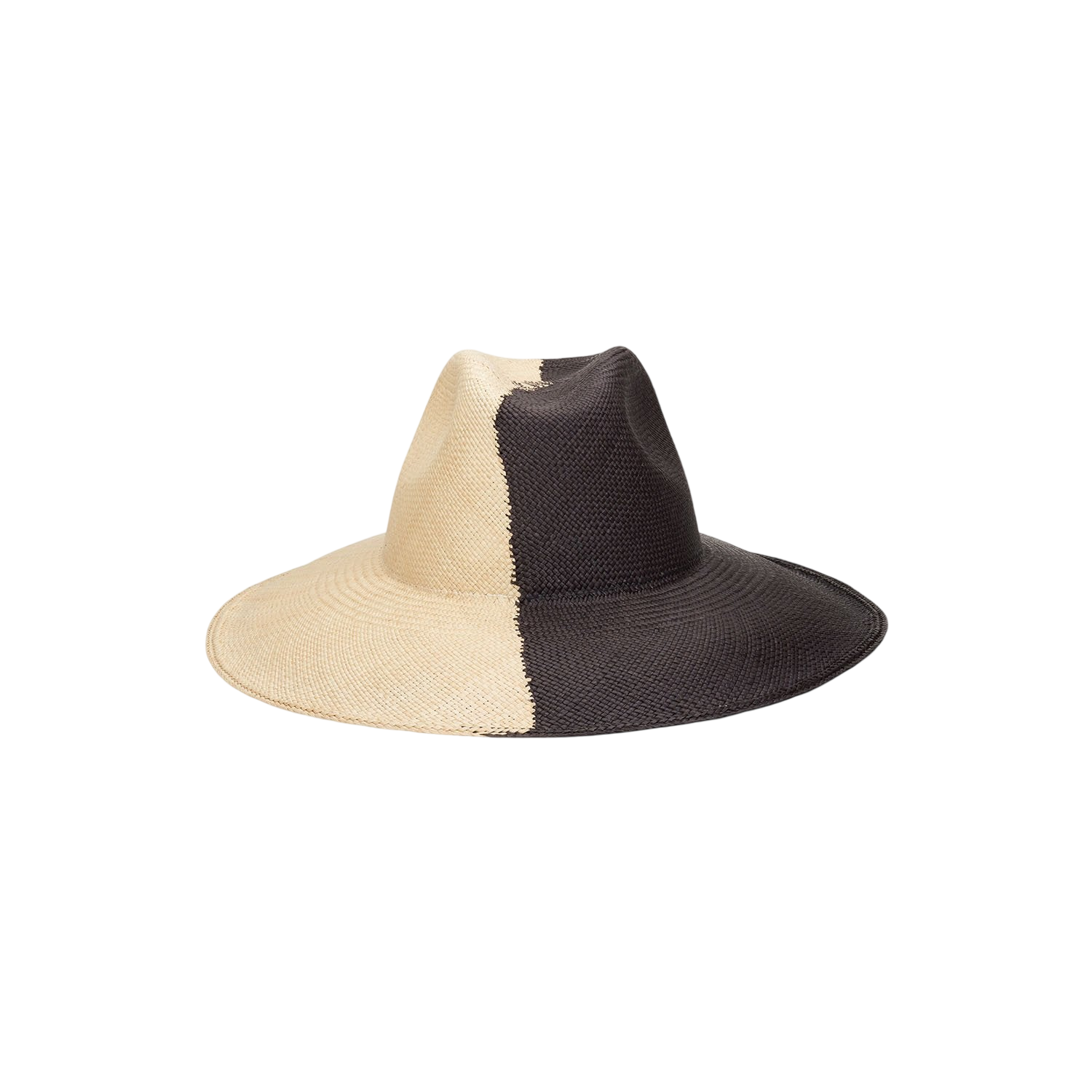 Two-tone toquilla straw Urus wide brim fedora for stylish sun protection
