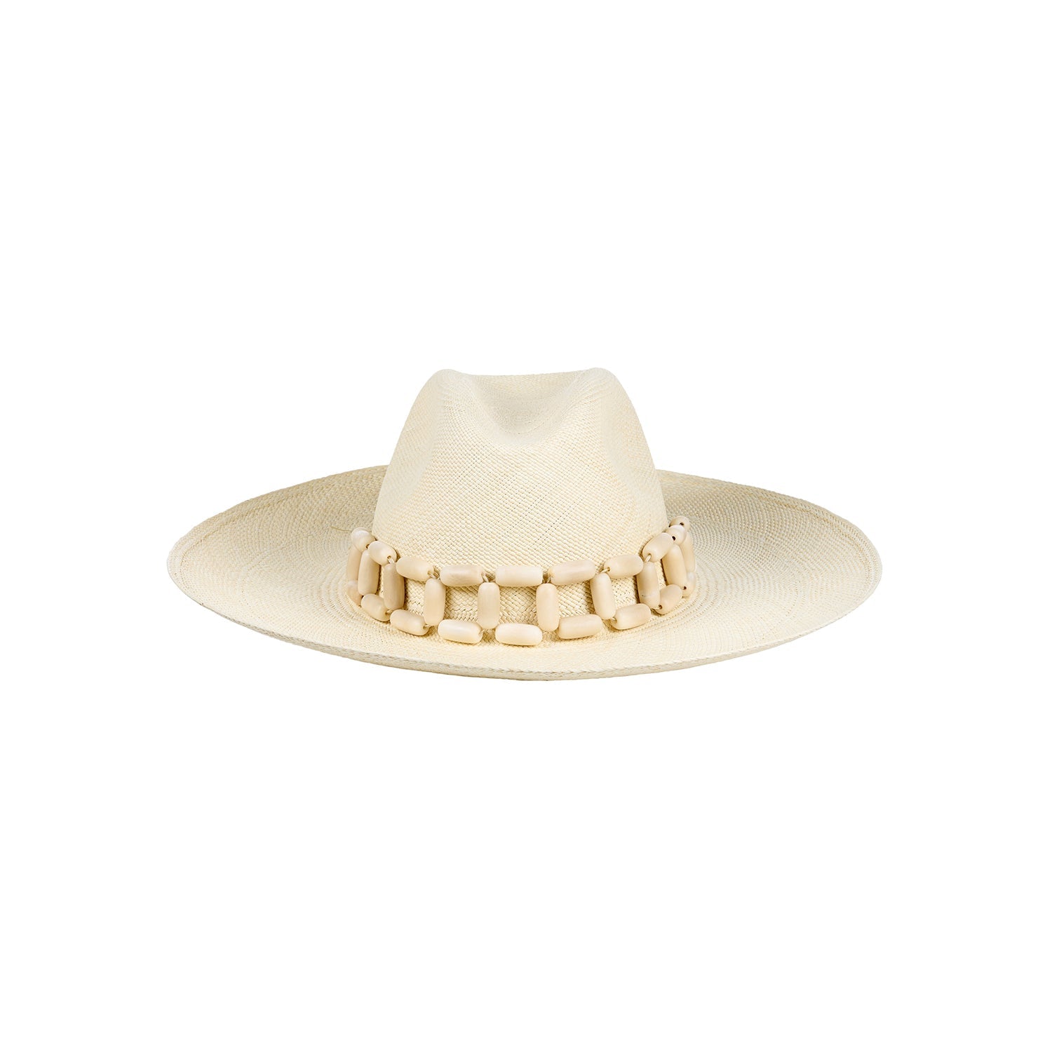 Beaded straw hat from Ine made with toquilla straw and sustainable materials