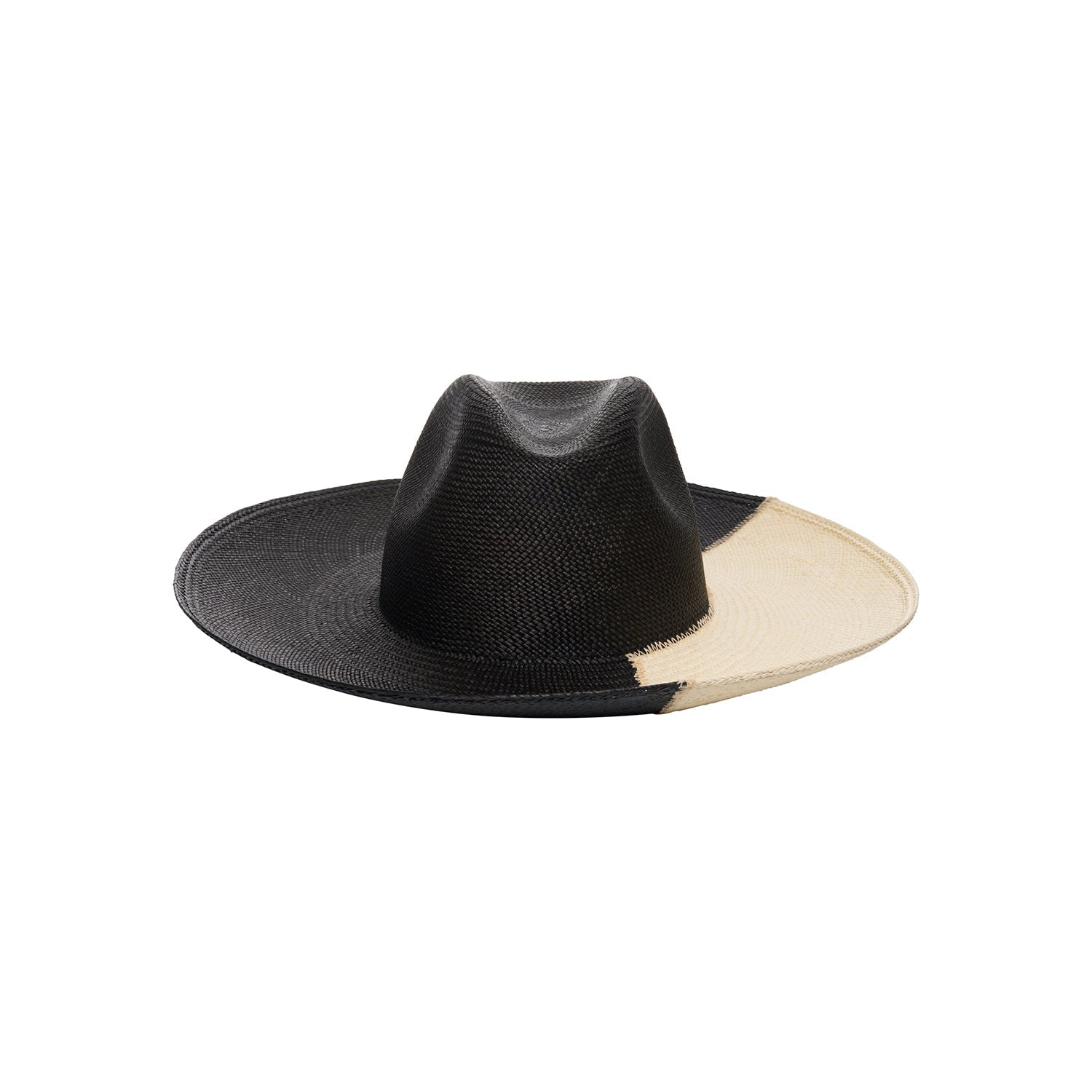 Two-tone straw fedora Cassis made from toquilla straw and sustainable materials