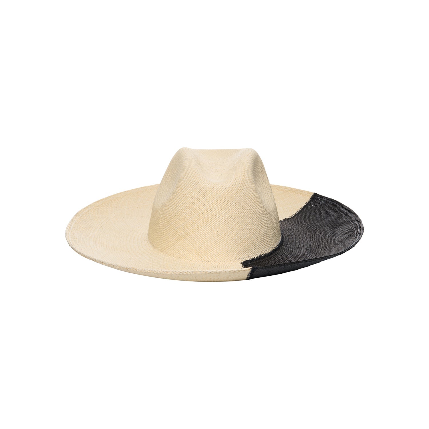 Two-tone straw fedora Cassis made from toquilla straw and ethically handcrafted