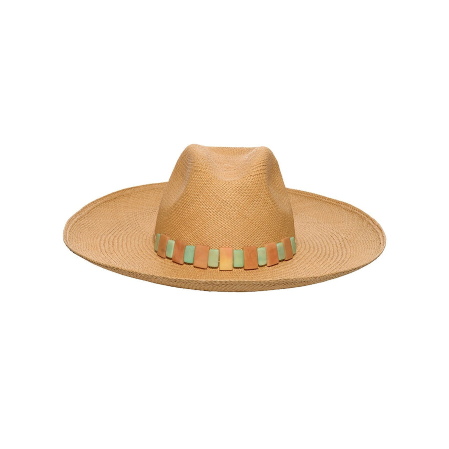 Antiparos Spring - Panama Straw Hat Tagua Beads | Artesano Dune / M: 56 cm
