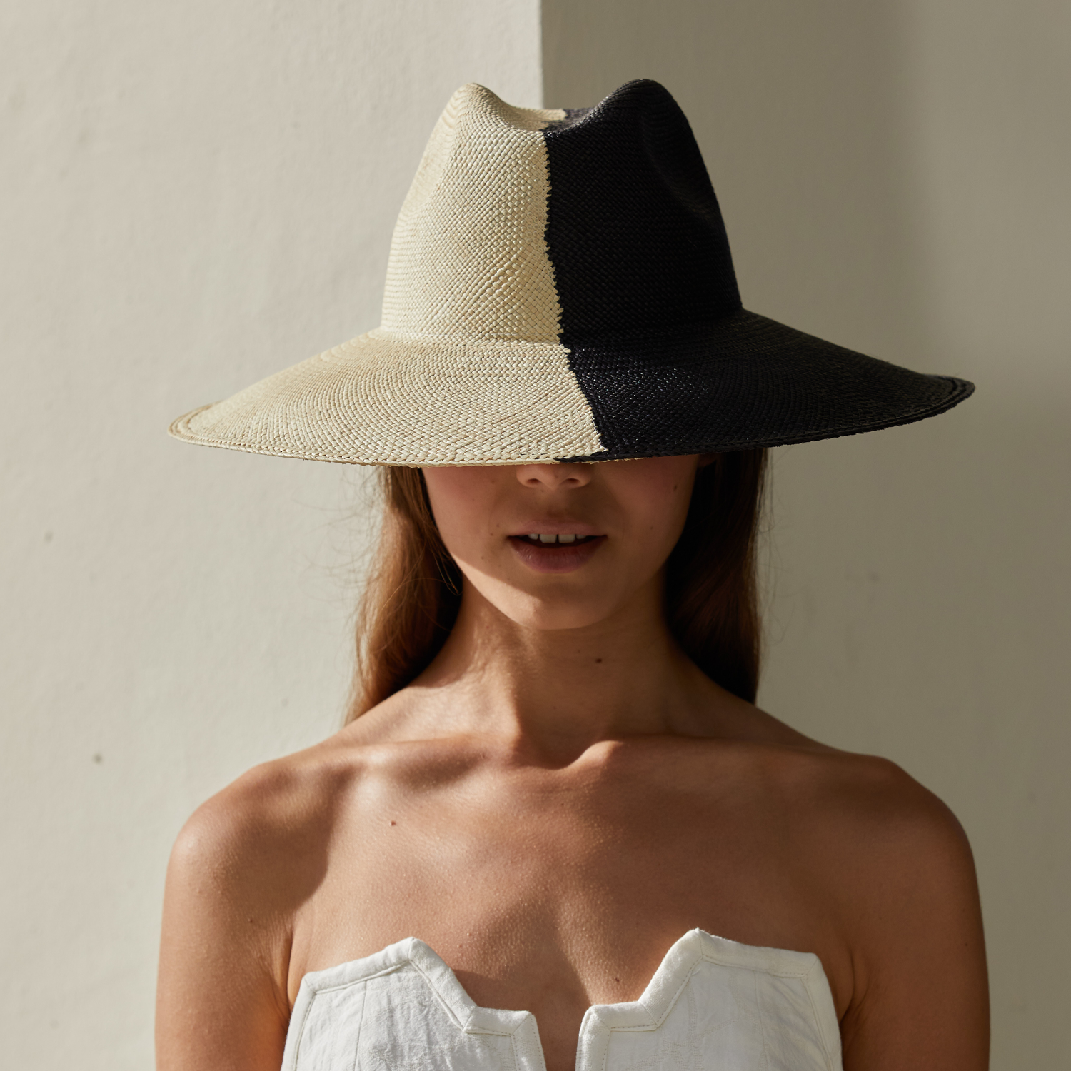 Two-tone Toquilla straw Urus Wide Brim sun hat perfect for sunny days