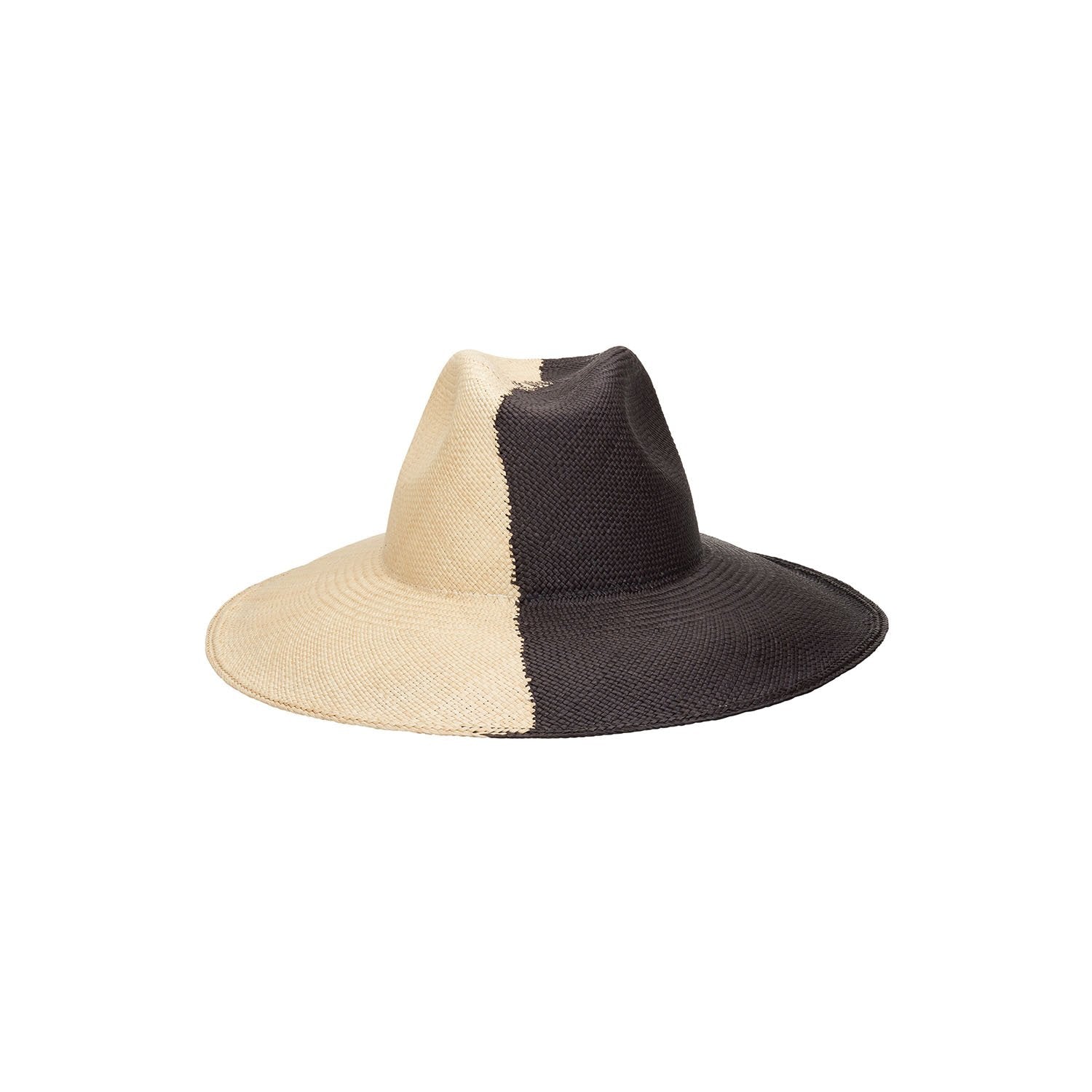 Two-tone toquilla straw Urus wide brim fedora for stylish sun protection