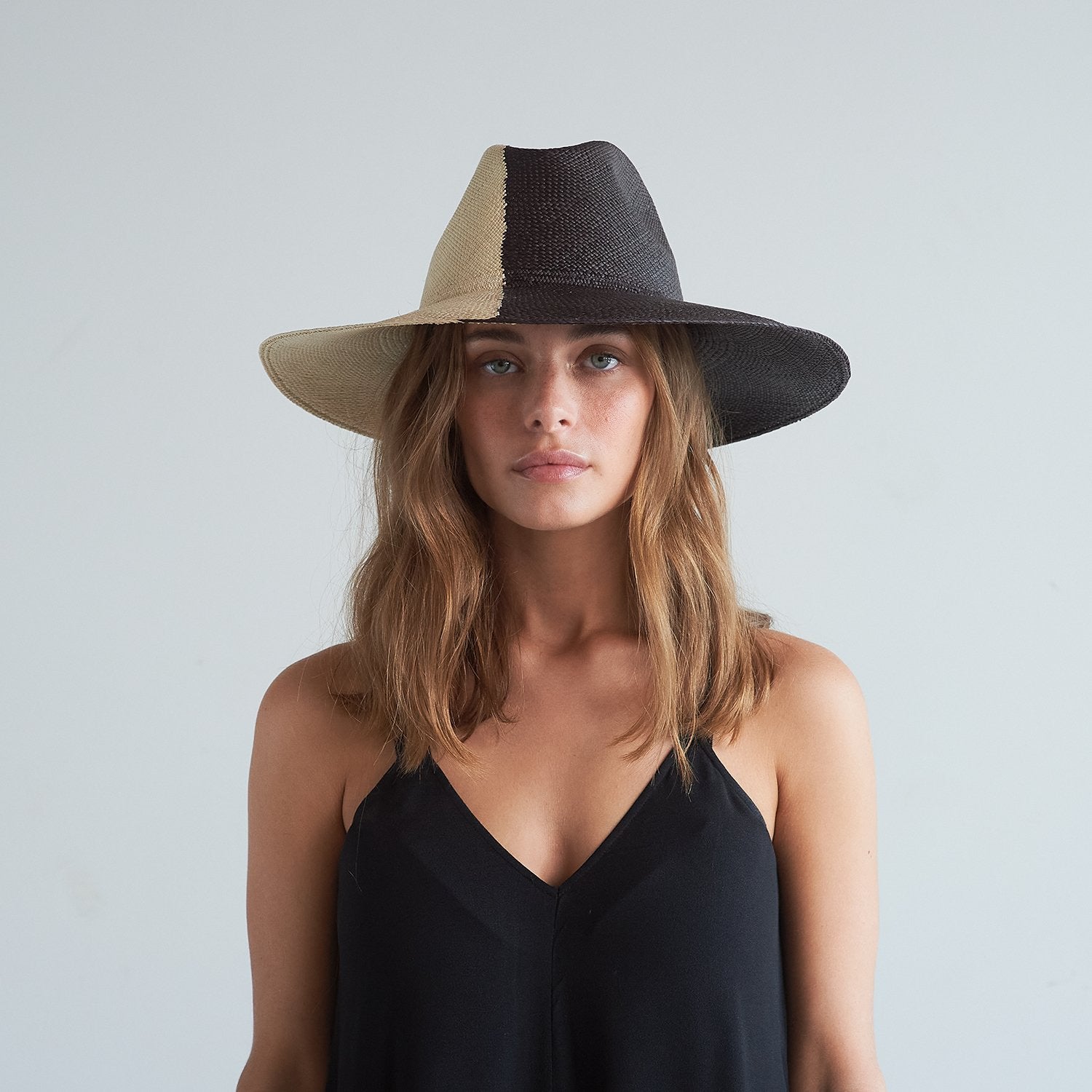 Two-tone toquilla straw Urus Wide Brim hat for stylish sun protection